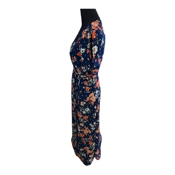 Lulus Divine Days Navy Blue Floral Wrap Maxi Dress XS - Picture 7 of 14